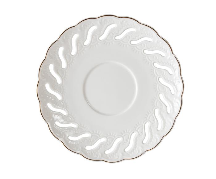 Jogo de X&iacute;caras para ch&aacute; Vague em new bone china borda dourada image number 2