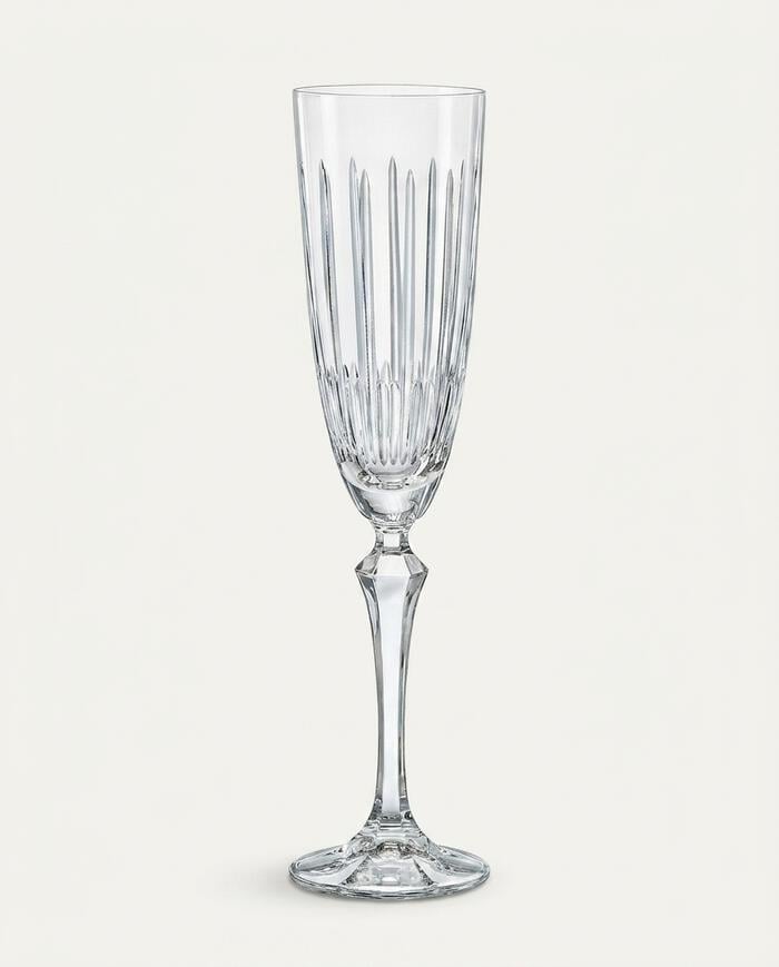 Ta&ccedil;a para Champanhe em Cristal Elizabeth Lapidada image number 3