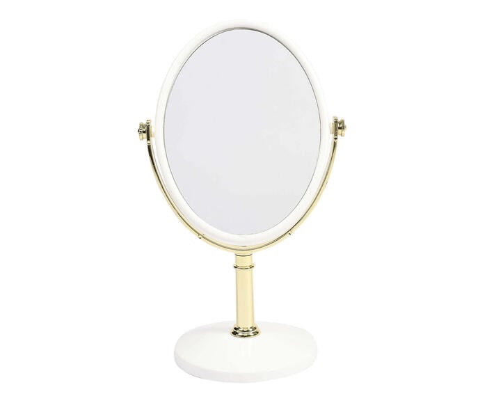 Espelho Oval Mesa Modern Branco e Gold - image 0