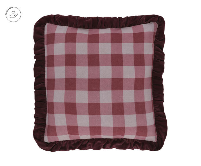 Capa de Almofada Ishani Vermelha e Rosa - image 0