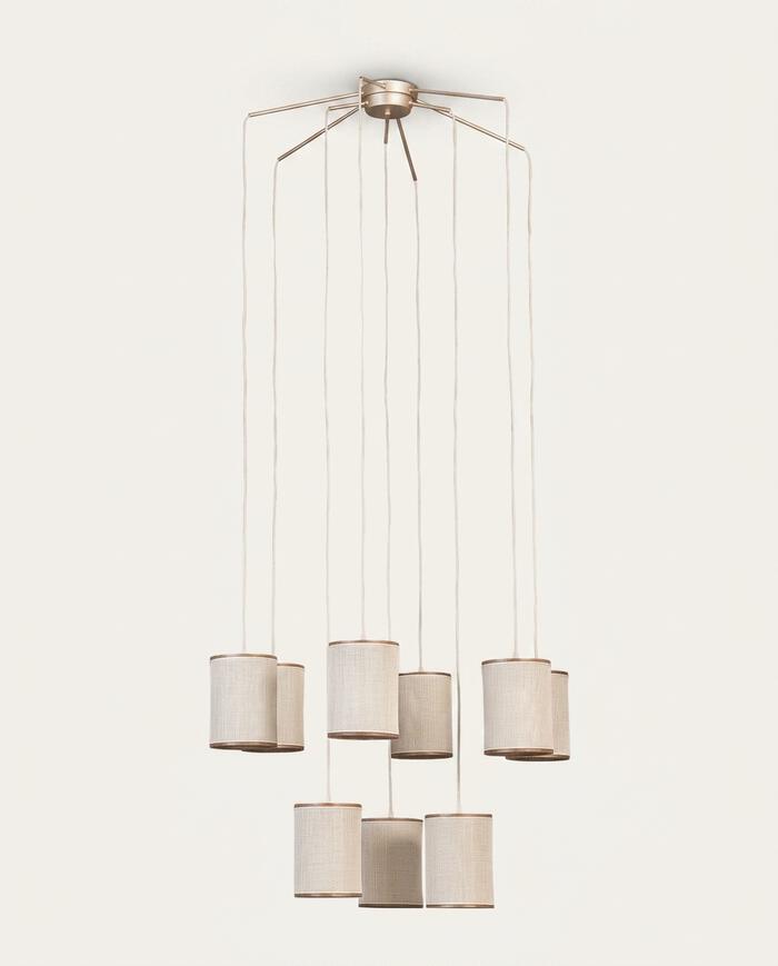 Lustre Apollo 9 Lampadas Castanho - Bivolt - image 0