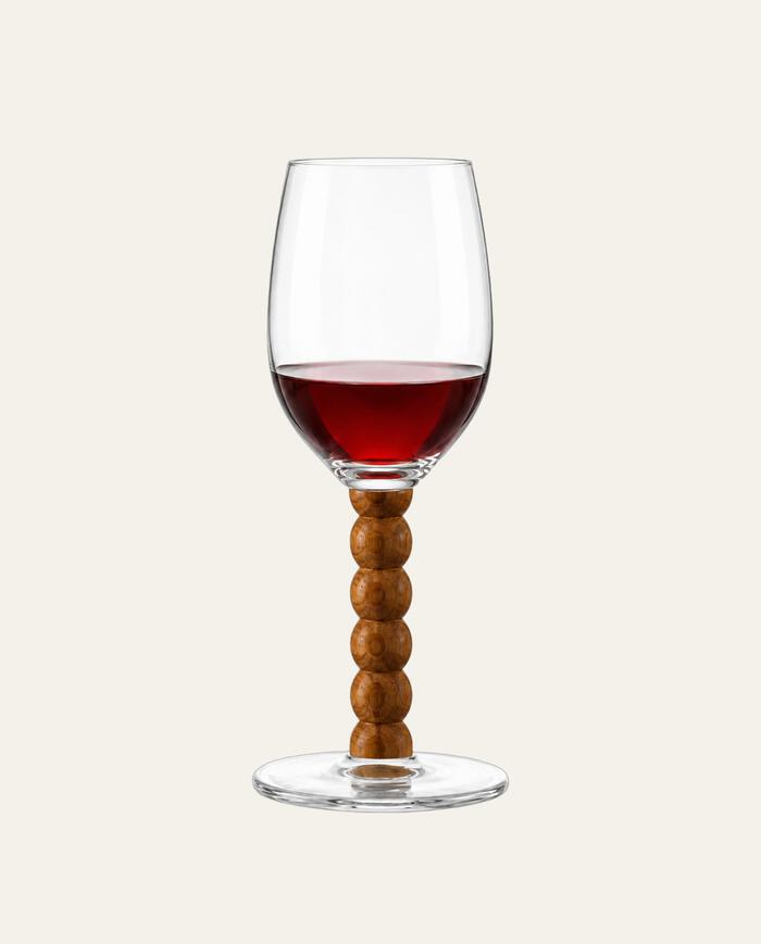 Ta&ccedil;a para Vinho em Cristal com Madeira Mori image number 3