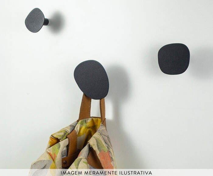 Jogo Cabideiro Guaratiba de A&ccedil;o Org&acirc;nico Preto image number 3