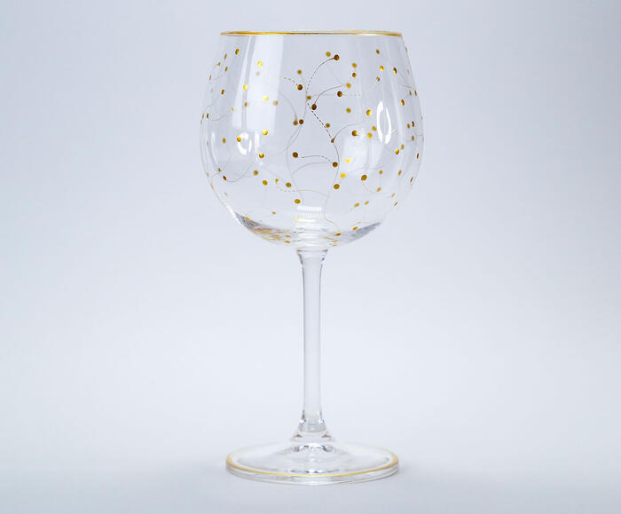Ta&ccedil;a para Gin em Cristal Gold Leave - image 1