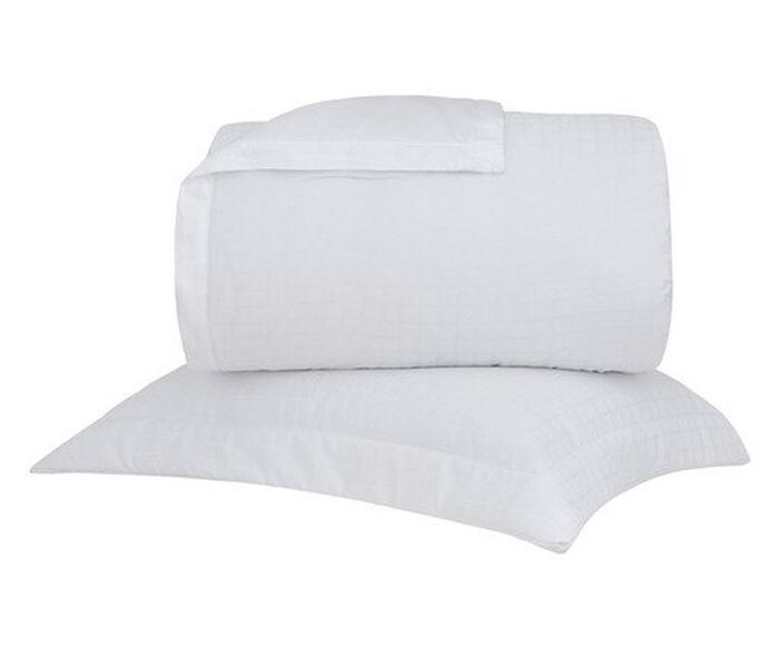 Jogo de Cobre-Leito Damask Square Branco 300 Fios - image 0