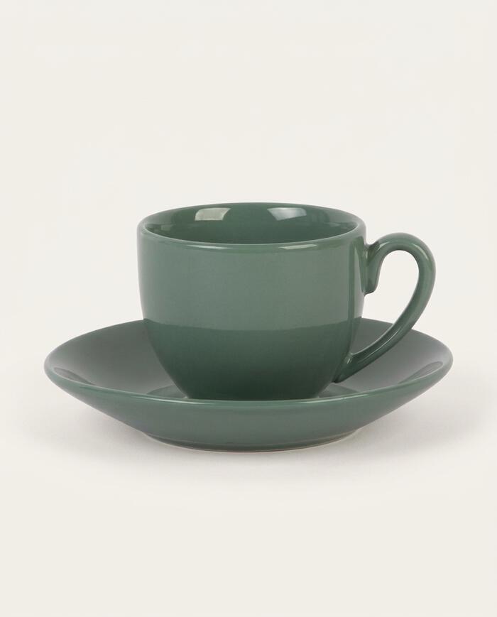 Xicara e Pires Para Caf&eacute; Mix And Match em Porcelana Verde Salvia - image 0