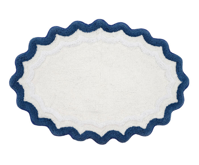 Tapete de Banheiro Ripple Off-White e Azul - image 0