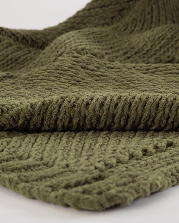 Manta Chenille Tramada Verde Musgo - image 1