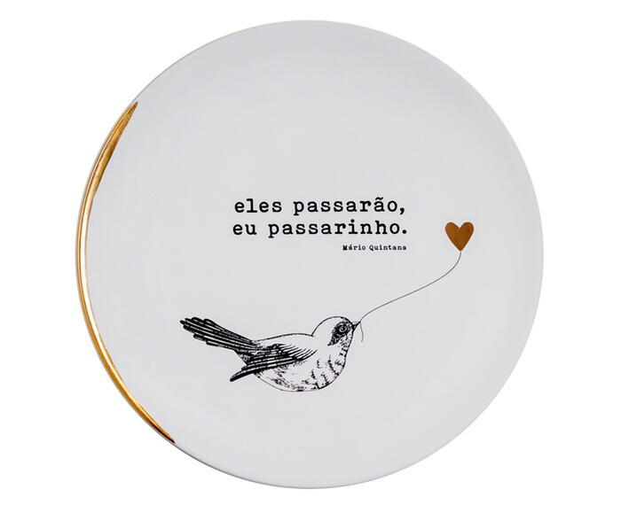 Prato Decorativo Passarinho - 21cm - image 0