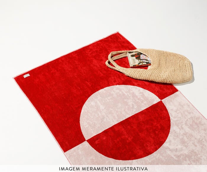 Toalha de Praia Phuket Vermelho e Off-White - image 1