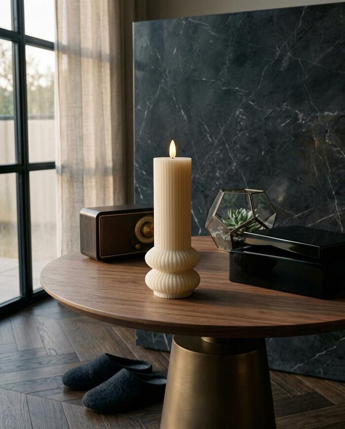 Vela Decorativa de LED Leggero Bege image number 2