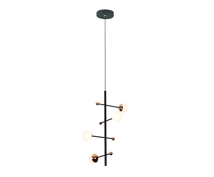 Pendente Fuxico Preto e Dourado Bivolt - image 0