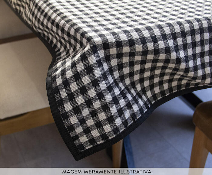 Toalha de Mesa Xadrez Preto e Branco image number 2