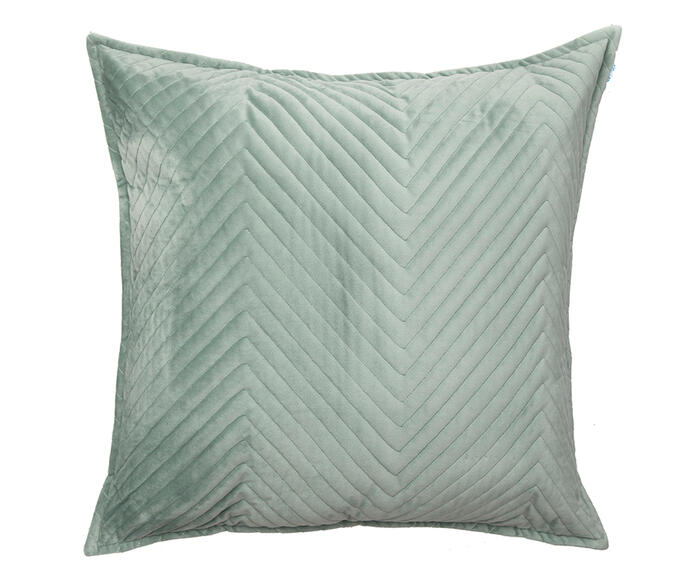 Almofada em Veludo Zig Zag Verde &Aacute;gua - image 0