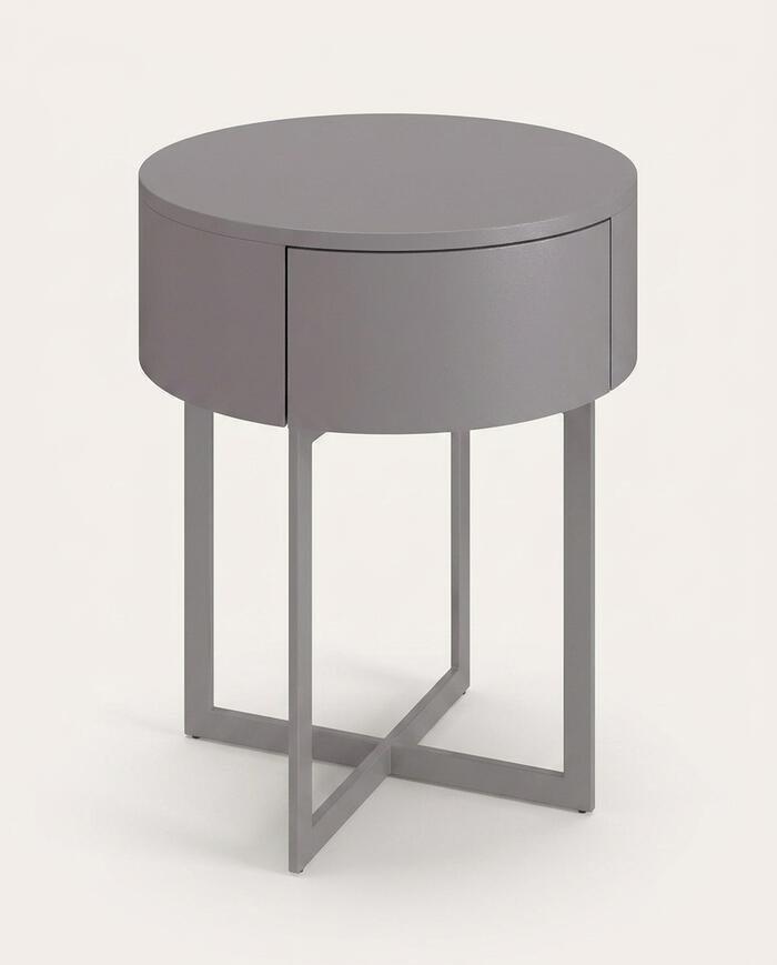 Mesa de Cabeceira Redonda Pecci Cinza - image 1