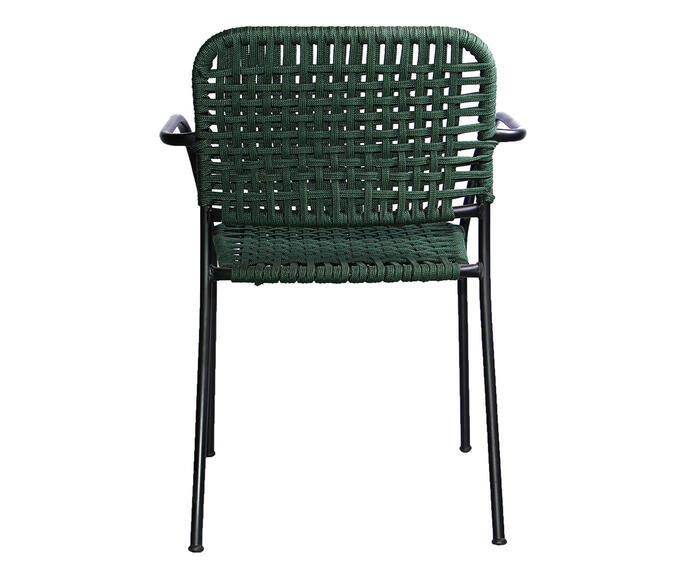 Cadeira Verona em Corda N&aacute;utica - Verde Musgo e Preto - image 1