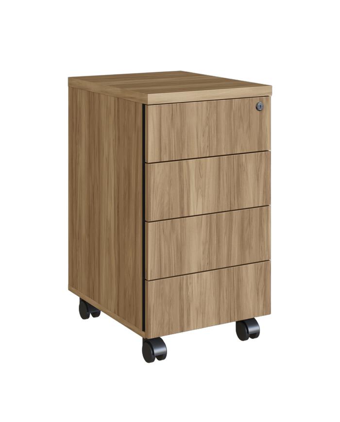 Mesa Escrivaninha Gaveteiro  Concept Home Office Nogal - Preto image number 3