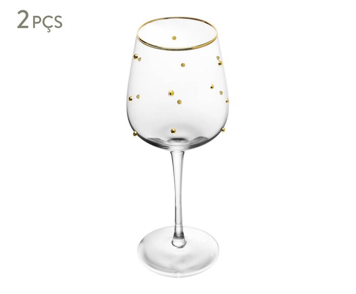 Jogo de Ta&ccedil;as para Vinho com Fio de Dourado Balls - image 0