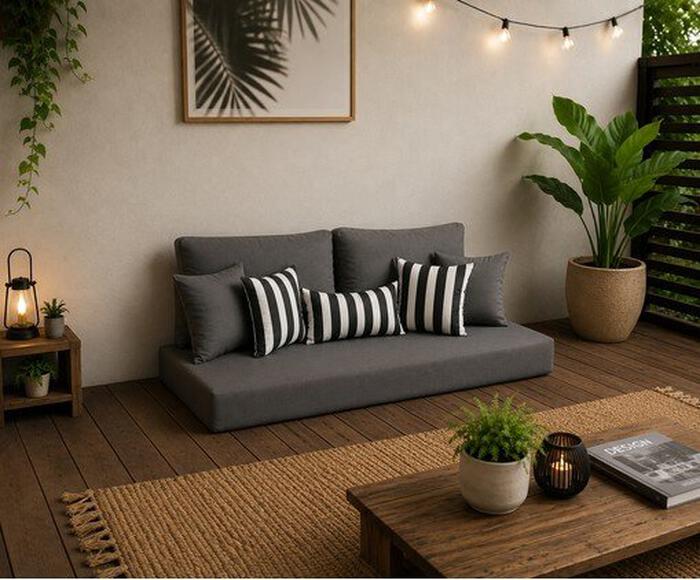 Futon Turco com Almofadas cinza image number 2