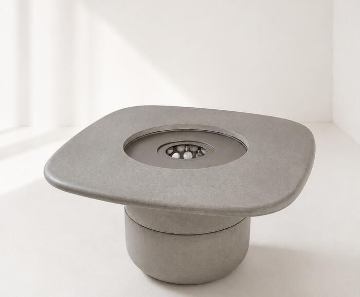 Mesa de Centro Lareira e Champanheira &Oacute;rion Cinza - image 1