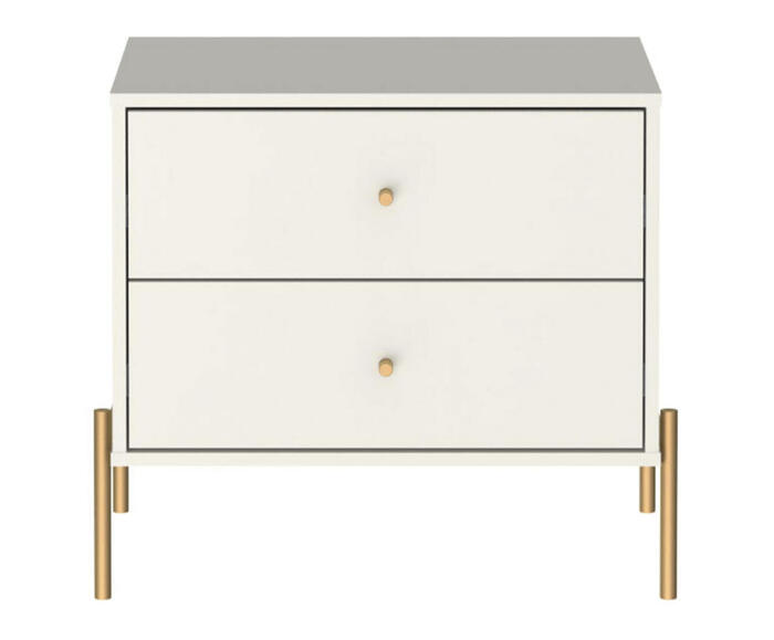 Mesa de Cabeceira Off White Jasper - Fosco e Dourado - image 1