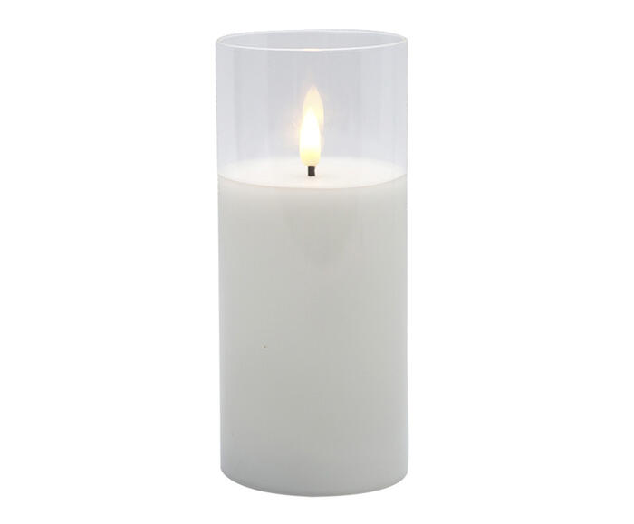 Vela Decorativa de LED Torche Branco Grande - image 0