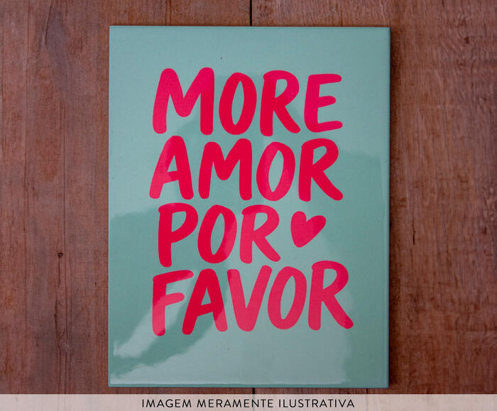 Azulejo Decorativo "More Amor Por Favor Pink" - image 1