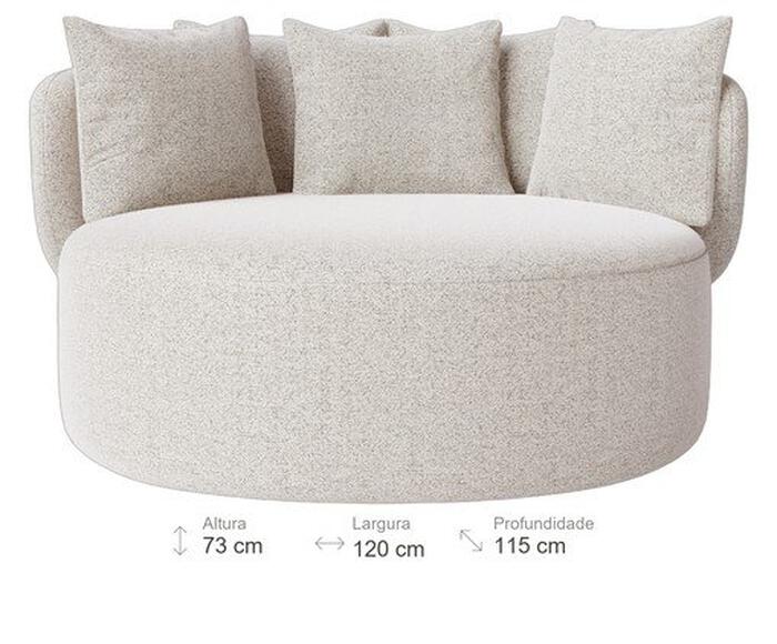 Chaise Luna com Puff Bege image number 6