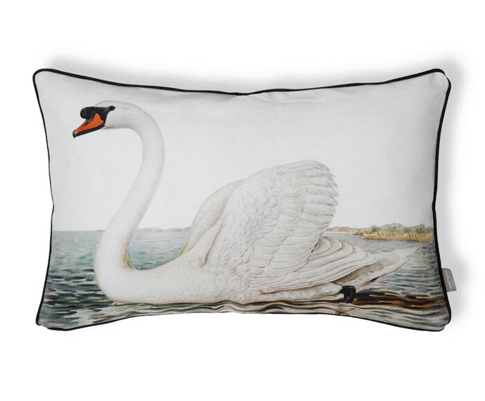 Capa de Almofada Retangular Estampada com Cordon&ecirc; Cisne Branco image number 0