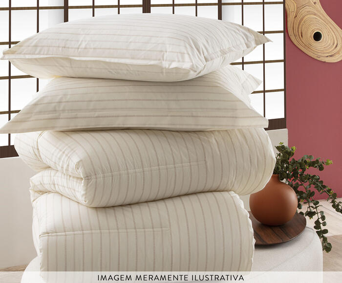 Jogo Comforter Listras Wabi 200 Fios image number 2
