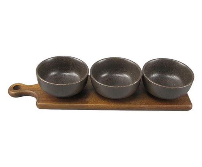 Jogo de Petisqueiras com Bandeja Essence Preto - image 0