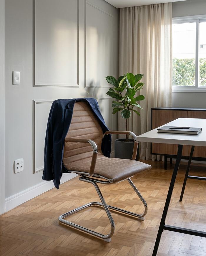Cadeira Fixa Office Eames Esteirinha Castanho - image 1