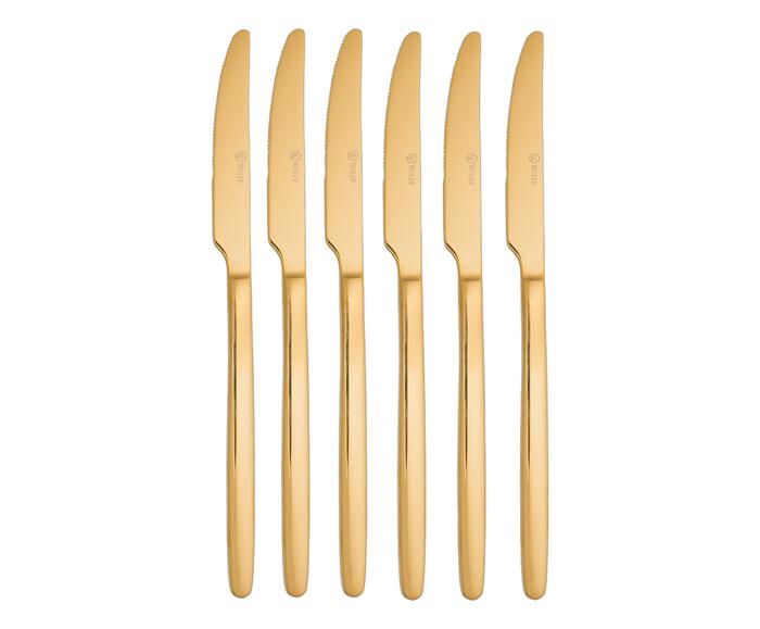 Jogo de Facas para Churrasco em A&ccedil;o Inox Viena Dourado image number 2