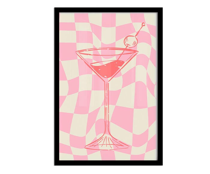 Quadro Dry Martini Pink com Moldura Preta - image 1
