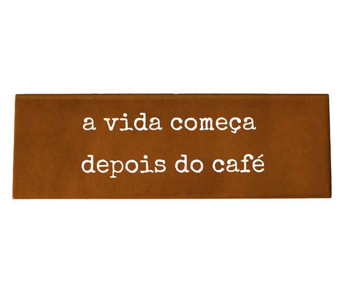 Azulejo Decorativo "A Vida Come&ccedil;a Depois do Caf&eacute;" - image 0