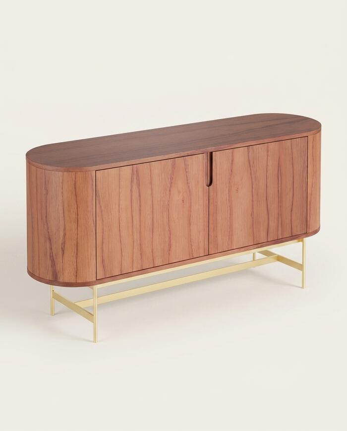 Buffet Curvo Evy Castanho e Dourado - image 1