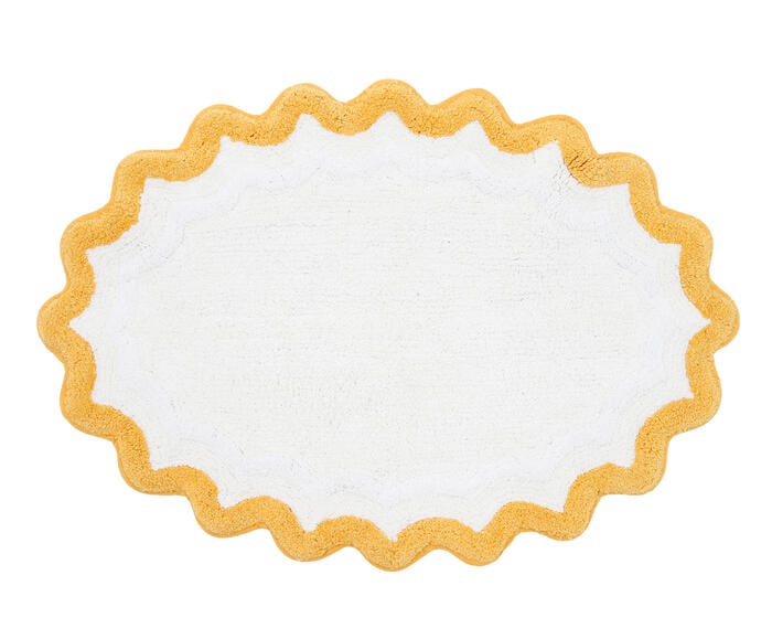 Tapete de Banheiro Ripple Off-White e Amarelo - image 0