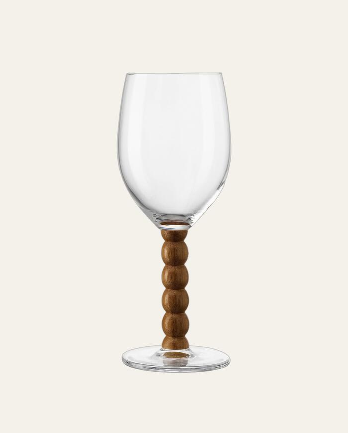 Ta&ccedil;a para Vinho em Cristal com Madeira Mori - image 0