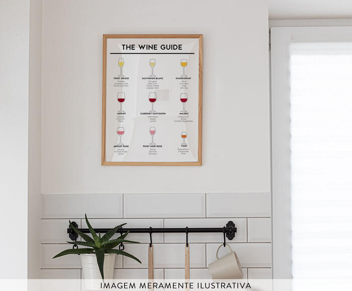 Quadro The Wine Guide com Moldura em Madeira - image 1