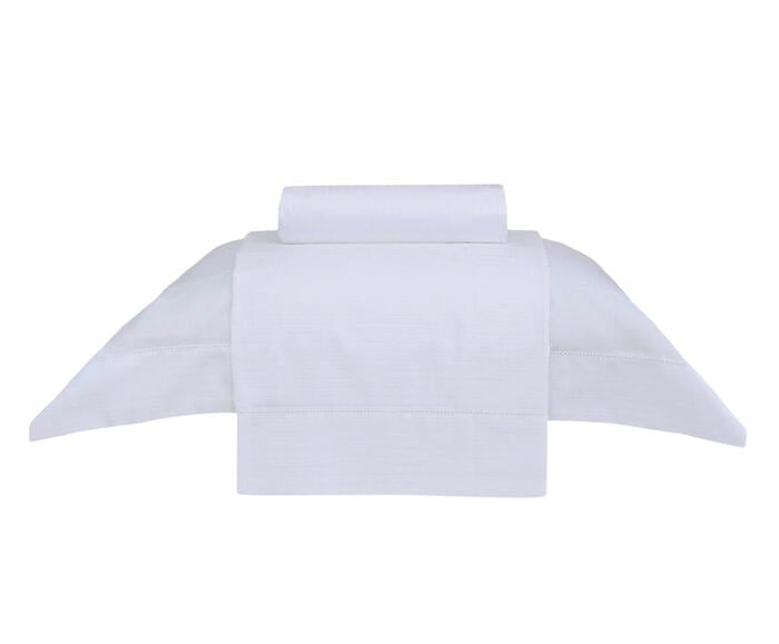 Jogo de Len&ccedil;ol Acetinado Damask Stripes Branco 300 Fios - image 0