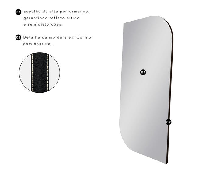 Espelho com Led Smart Bahrein Caramelo image number 3