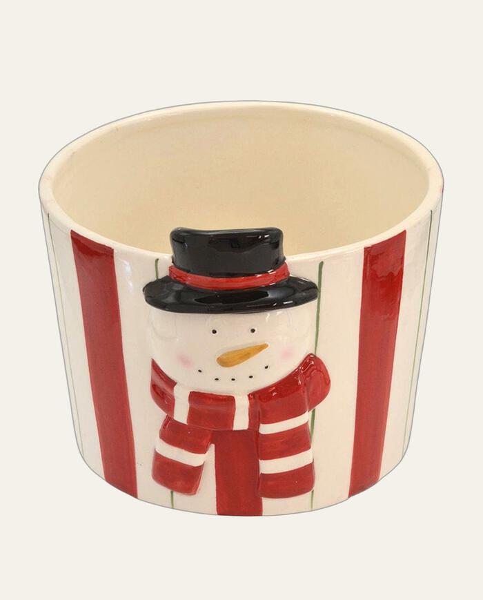 Cachep&ocirc; Natalino em Cer&acirc;mica Boneco de Neve - image 0
