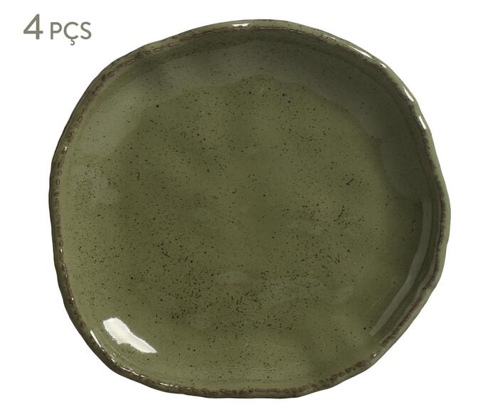 Jogo de Pratos para Sobremesa Org&acirc;nico Eco Stone Jade Verde - image 0