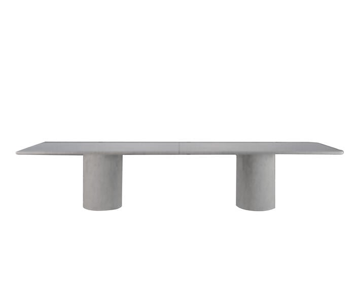 Mesa Dupla de Cil&iacute;ndrica com Duplo Tampo Reto Branco - image 0