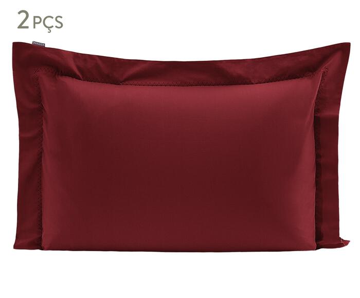 Jogo de Fronhas Bordadas Colors Merlot 200 Fios - image 0