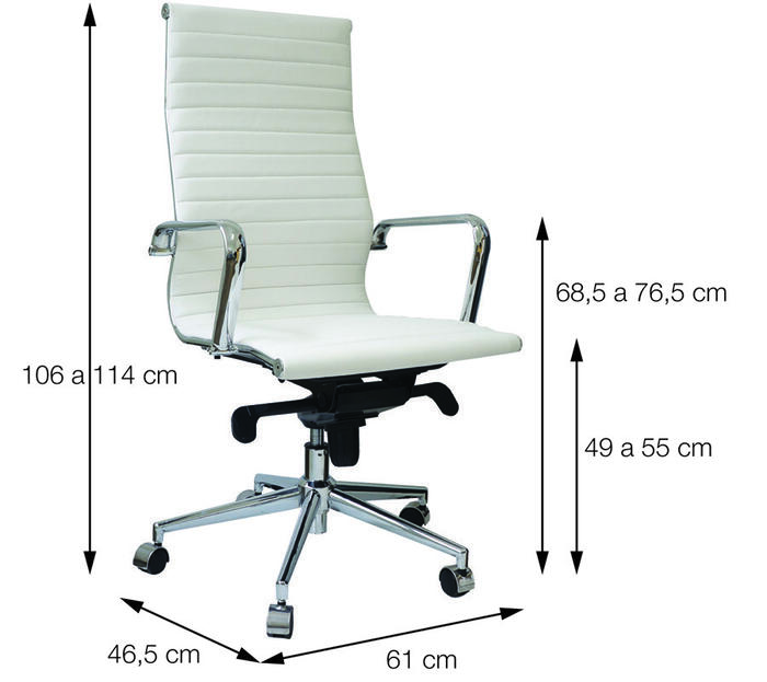 Cadeira com Rod&iacute;zios Alta Office Eames Esteirinha Cinza image number 3