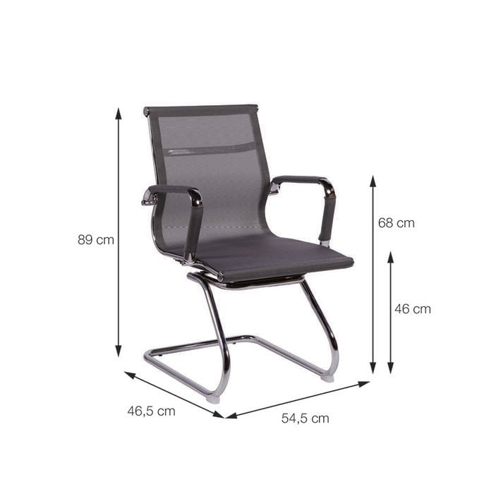 Cadeira Fixa Office Eames Tela Preta image number 3