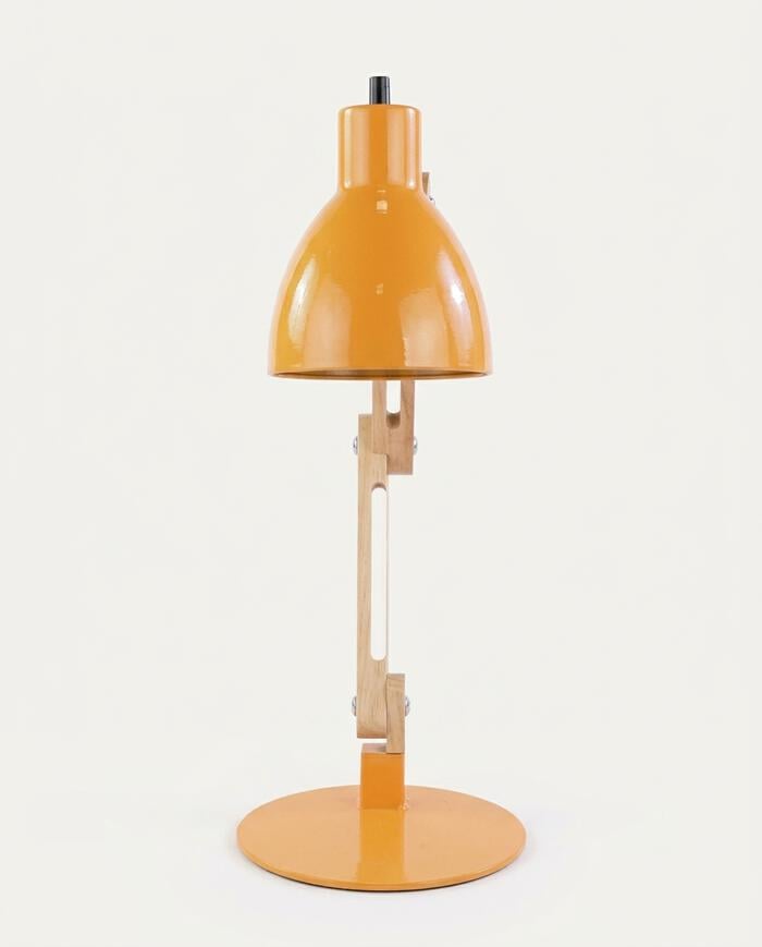 Abajur de Mesa em Madeira Bivolt Amarelo - image 0