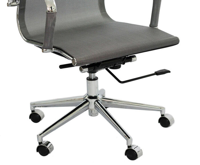 Cadeira Girat&oacute;ria com Rod&iacute;zios Office Eames Tela Cinza image number 2