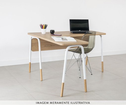 Mesa Escrivaninha Esta&ccedil;&atilde;o De Trabalho Em L Flexus - Hanover e Branco image number 3